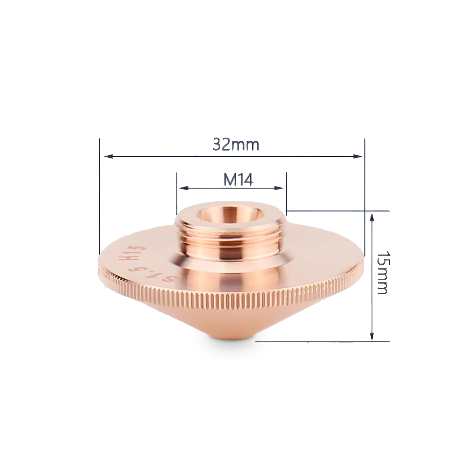B Series Large Model Single Layer Laser Nozzle D32 H15 M14