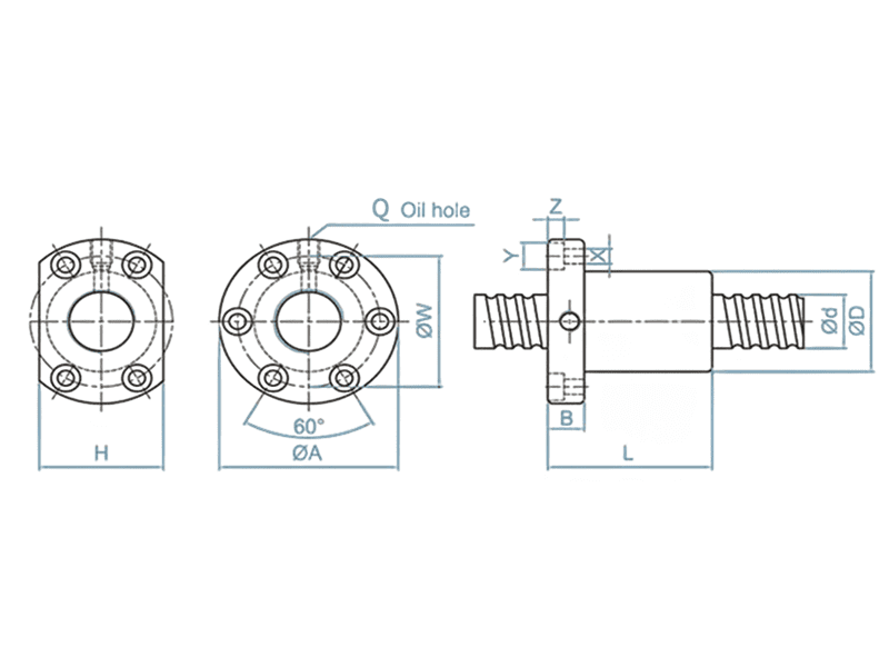 Specification Ball screws FFNI series