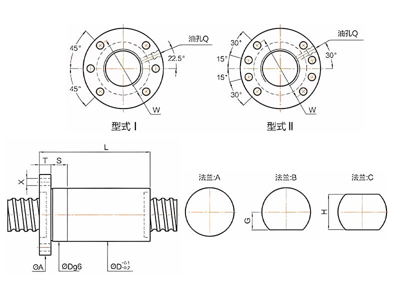 Specification parameter of FDDC series ball screws